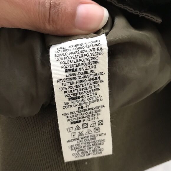 Free People Olive Green Full Zip Up Nylon Aviator Military Bomber Jacket - Picture 11 of 11